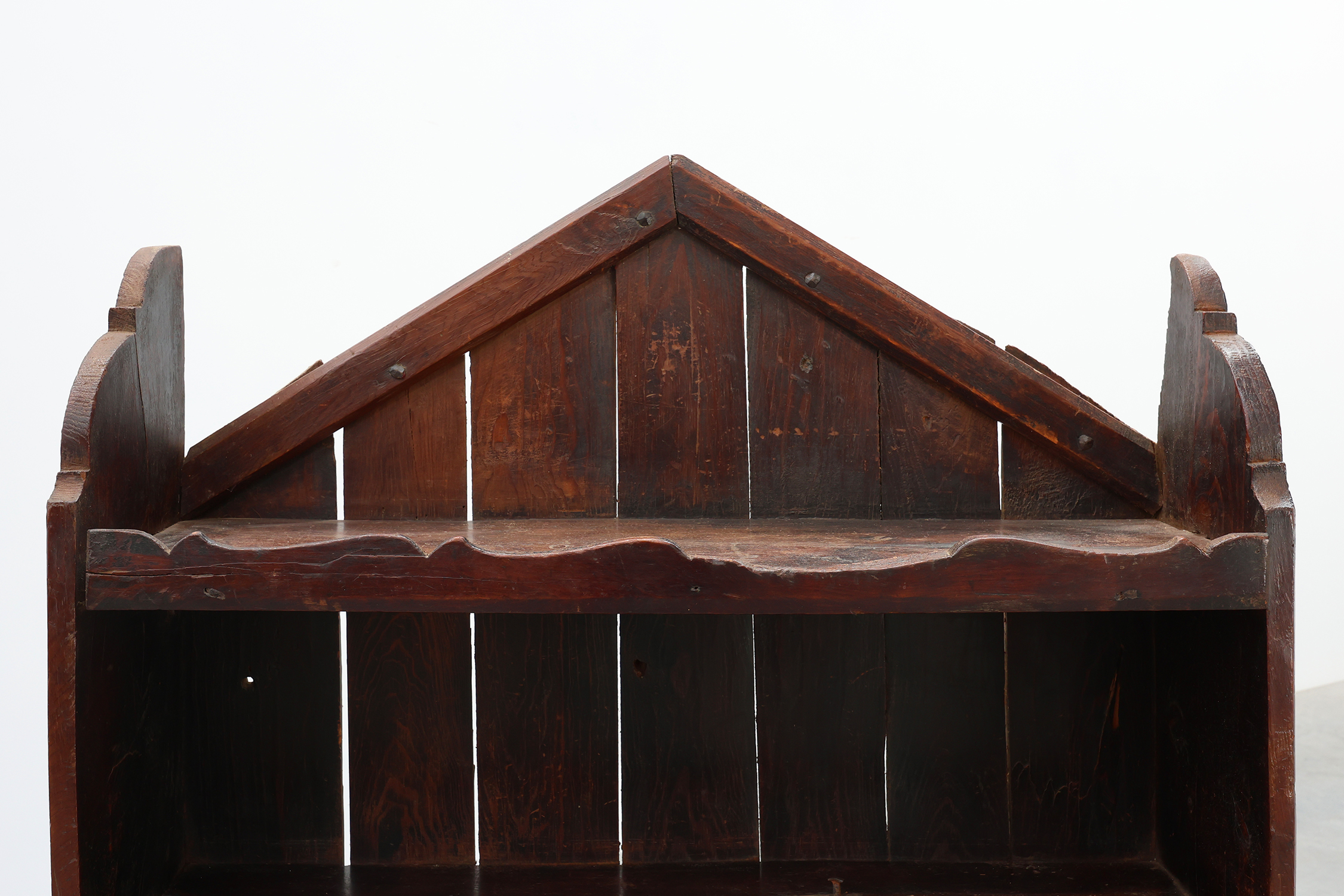 17th‑Century French Art Populaire Chestnut Cabinet with Gabled Topthumbnail